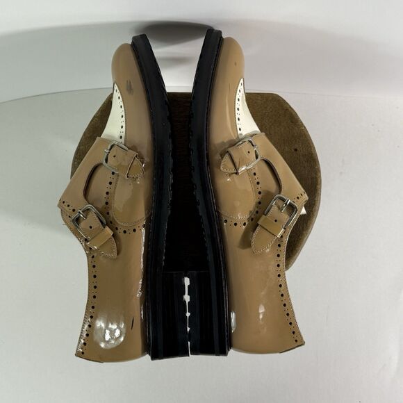 The Office Of Angela Scott Mr.York Monk Strap Shoe Patent Leather Beige&White 42 - Picture 8 of 16